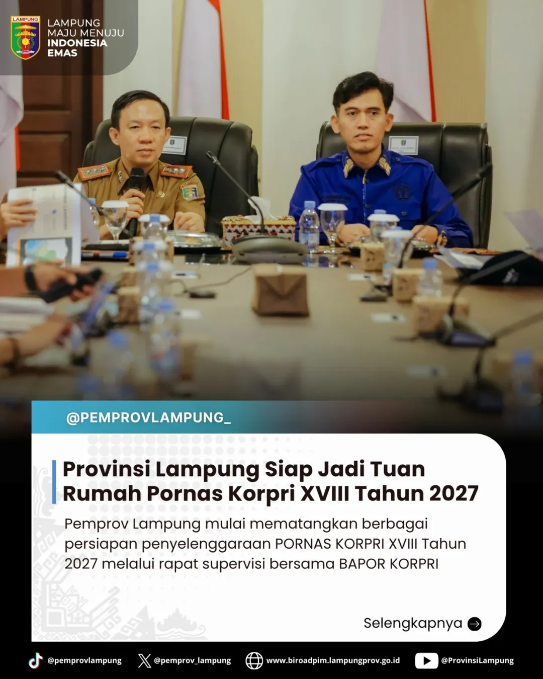 Lampung Siap Guncang Nasional: Menjadi Tuan Rumah Pornas Korpri XVIII 2027 