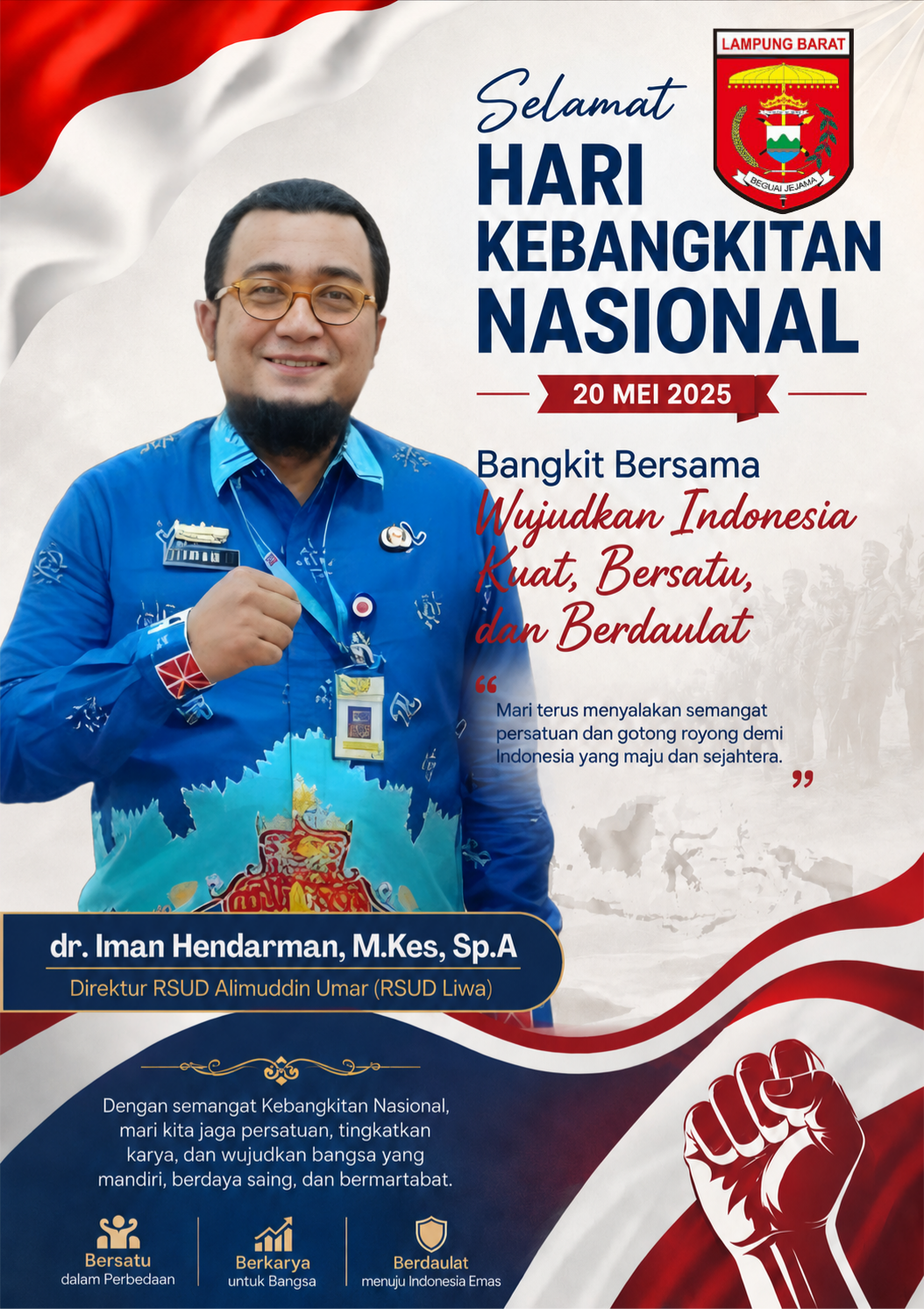 . Iman Hendarman, M.Kes, Sp.A. Direktur RSUD Alimuddin Umar (RSUD Liwa)